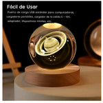 Lampara LUNA 3D esfera de cristal LUZ